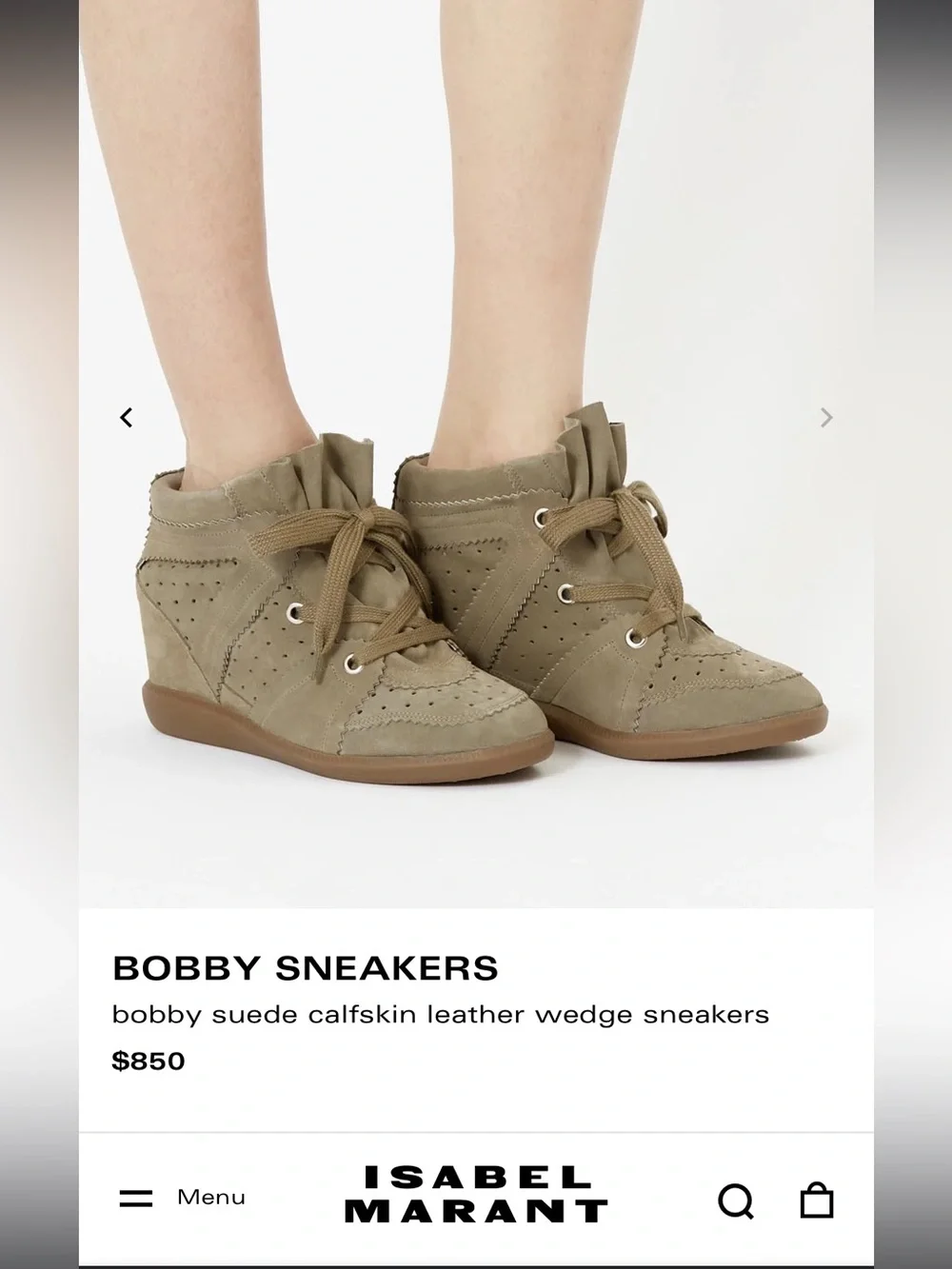 Isabel Marant Bobby Sneakers in Taupe - Picture 2 of 5
